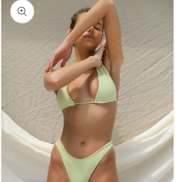 Stone Fox Swim Free People Bikini Top Rico Top in Pomelo Large Terry Cloth Boho - Picture 3 of 10